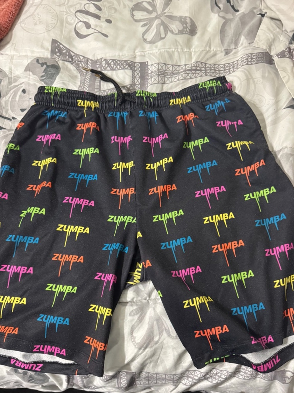 Zumba mens 
Black Active Shorts with Neon Logo Print